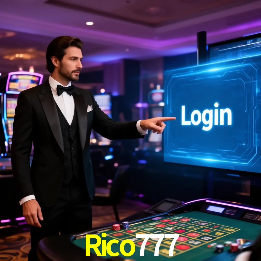 Rico777 Login - OTP, cuenta y soporte Pantalla Rico777 Login con OTP, contraseña, cuenta segura y soporte móvil